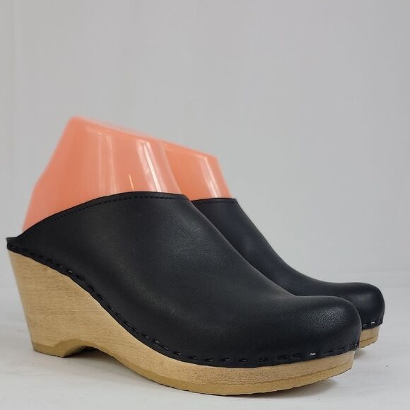 No. 6 Black New School Wedge Clog -Women's - Picture 1 of 13